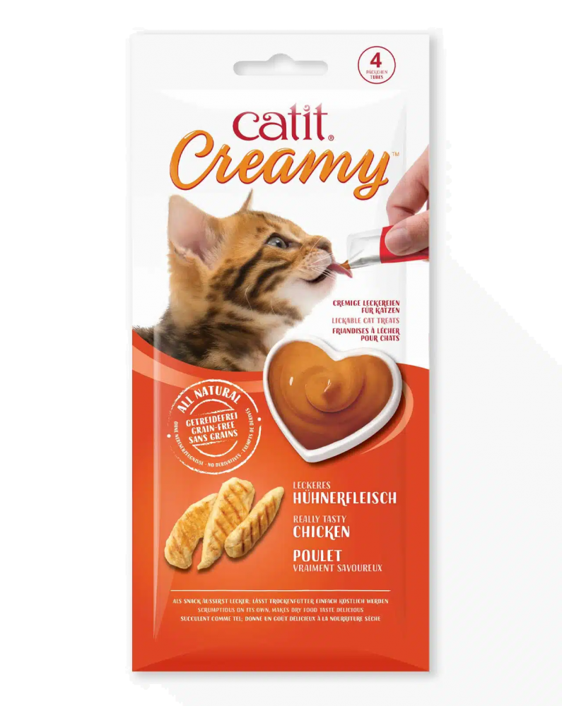 Catit Creamy Cat Treats 50 Pack Chicken Liver Tasty Natural Cat Treats Made with Fresh Ingredients