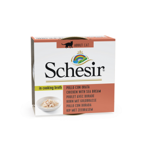 Schesir Cat Filete de Frango com Dourada em Caldo de Frango | Wet (Lata) 7 X 70 g