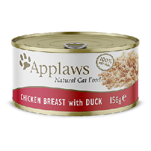 Applaws Gato - Alimento Húmedo en Lata con Pechuga de Pollo y Pato en Caldo (12 x 156 g)