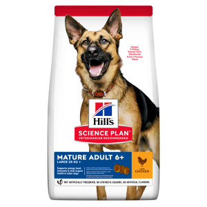 A bag of Hill's Science Plan Dog Mature Adult 6+ Large Breed Chicken.