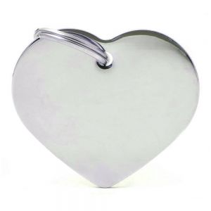 ID Tag Heart-shaped (metal) Packs of 4